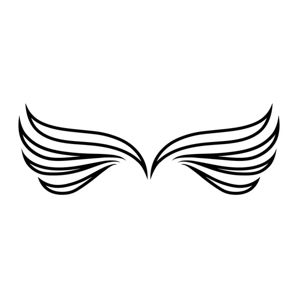黒と白のロゴデザインのウイングのスタイリッシュなペア ベクターグラフィックス