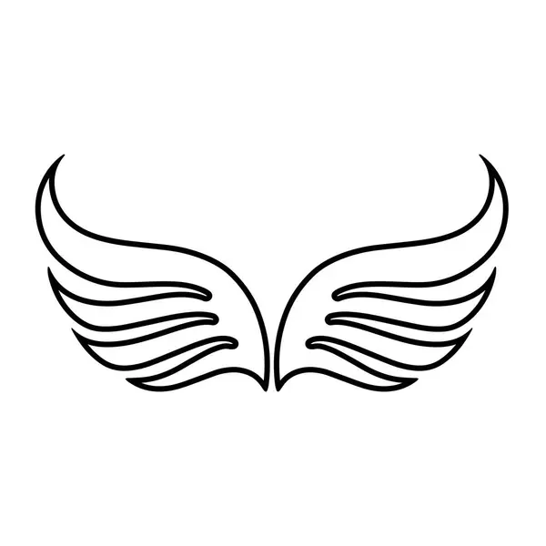 Ein Stilisiertes Flügelpaar Schwarz Weißen Logo Design lizenzfreie Stockillustrationen