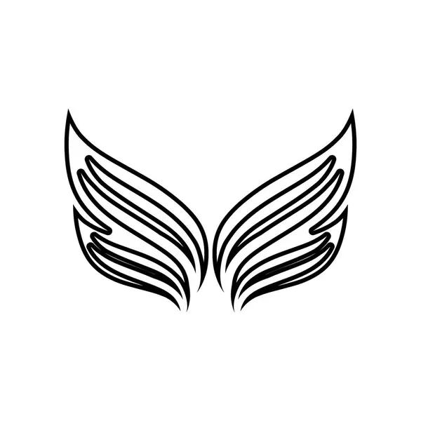 Ein Stilisiertes Flügelpaar Schwarz Weißen Logo Design Stockillustration