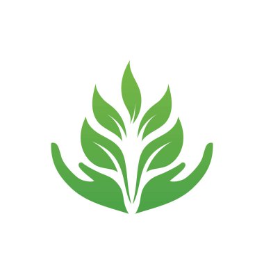 Koleksiyonunu bırakıyor. Yeşil yapraklar düz simge seti. Vektör illüstrasyonu.