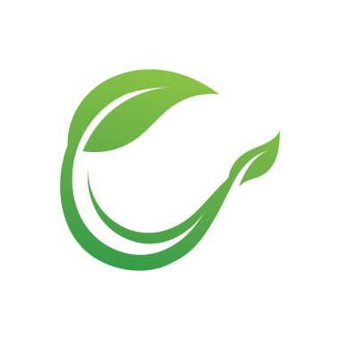 Koleksiyonunu bırakıyor. Yeşil yapraklar düz simge seti. Vektör illüstrasyonu.