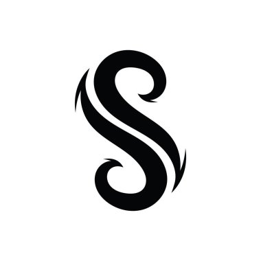 S harfi logo tasarım şablonu elementleri