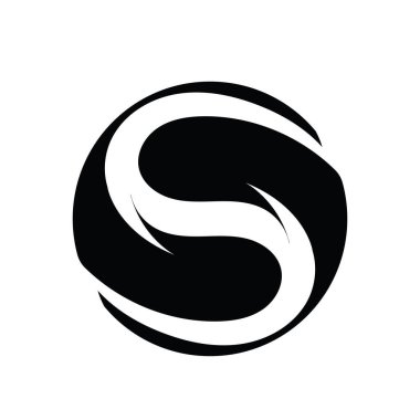 S harfi logo tasarım şablonu elementleri