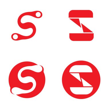 S harfi logo tasarım şablonu elementleri