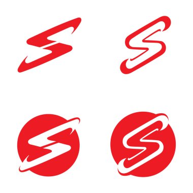 S harfi logo tasarım şablonu elementleri