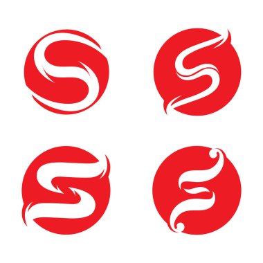 S harfi logo tasarım şablonu elementleri