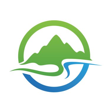 dağ dalga simgesi logo vektörü