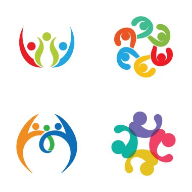 Sosyal Ağ Ekibi Ortakları Arkadaşlar logo tasarım vektörü