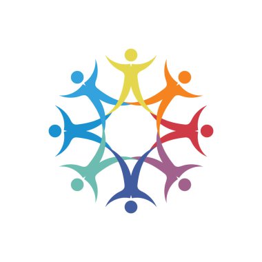 Takım grubu insanları takım logosu