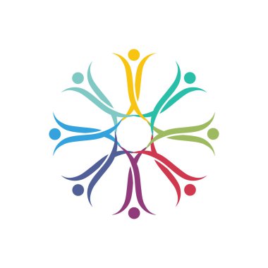 Takım grubu insanları takım logosu