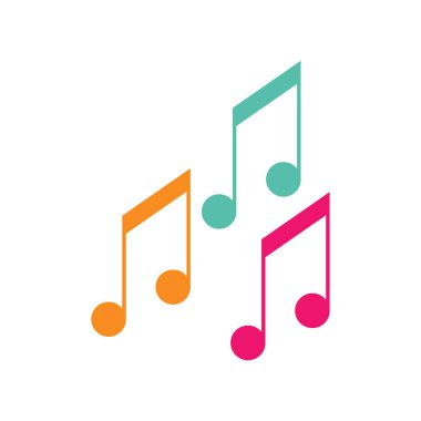 Müzik not simgesini logo vektör