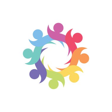 Takım grup insanları, Topluluk, ağ ve sosyal simge tasarım şablonu