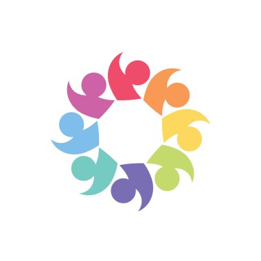 Takım grup insanları, Topluluk, ağ ve sosyal simge tasarım şablonu