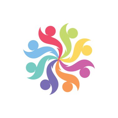 Takım grup insanları, Topluluk, ağ ve sosyal simge tasarım şablonu