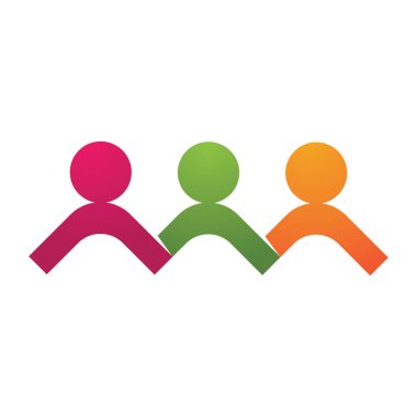 Takım grup insanları, Topluluk, ağ ve sosyal simge tasarım şablonu