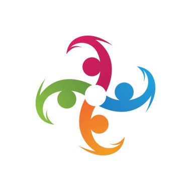 Takım grup insanları, Topluluk, ağ ve sosyal simge tasarım şablonu