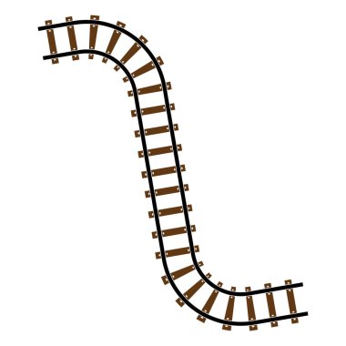 Demiryolu izleri logo vektör simgesi çizim şablonu