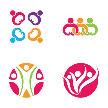 Renkli topluluk grubu İnsan Logosu Tasarımı