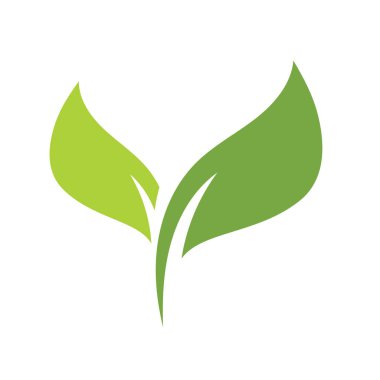 Vejetaryen yaprağı yeşil eko logo doğa