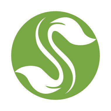 Vejetaryen yaprağı yeşil eko logo doğa