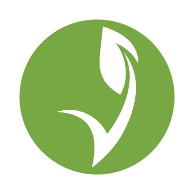 Vejetaryen yaprağı yeşil eko logo doğa