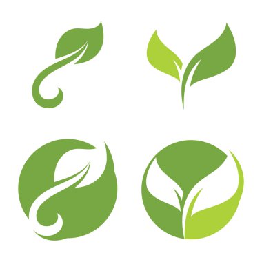 Vejetaryen yaprağı yeşil eko logo doğa