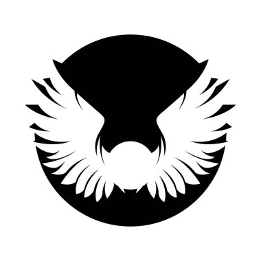 Black wings logo spread wide represent freedom and power. clipart