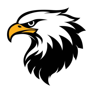 kartal başı profili siyah beyaz sarı logo v1
