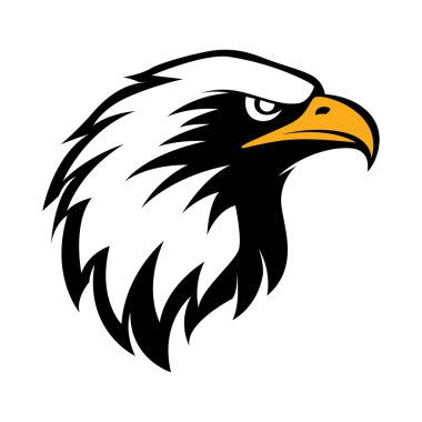 kartal başı profili siyah beyaz sarı logo v5