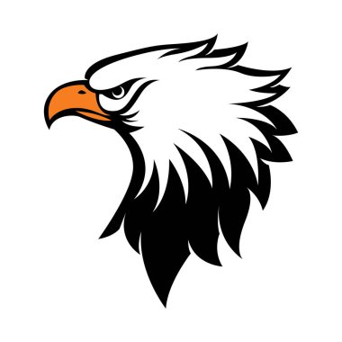 kartal başı profili siyah beyaz sarı logo v9