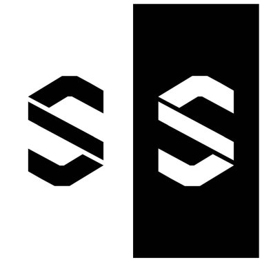 Logo tasarımı soyut şablon ilk harf S ögesi ile geometri. Modern ve minimalist sanatsal 