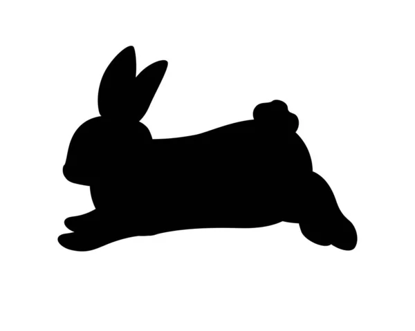 Silhouette Von Kaninchen Isoliert Auf Weißem Hintergrund Vektorillustration — Stockvektor