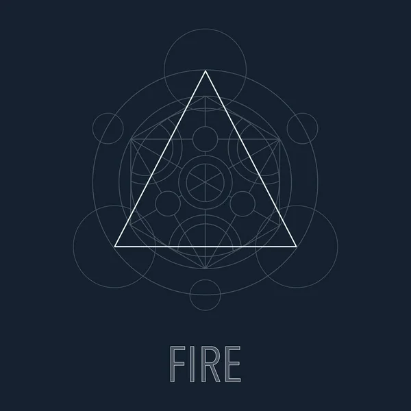 Het Symbool Van Het Vuur Een Van Symbolen Van Alchemie — Stockvector