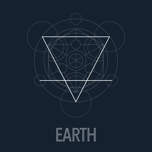 Het Symbool Van Aarde Een Van Symbolen Van Alchemie Alchemie — Stockvector