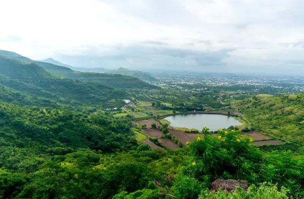 stock image beautiful view of nature with lake in the mountains