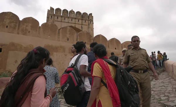Jaipur India August 2019 Massor Turister Från Hela Världen Promenader — Stockfoto