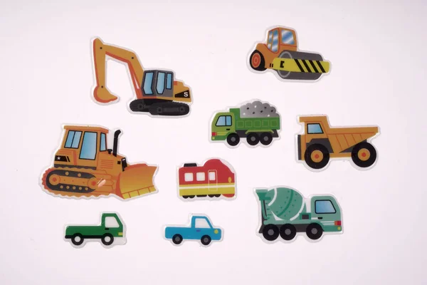 stock image set of cars stickers, children toys concept