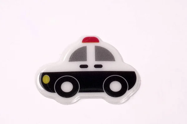 Adesivo Auto Della Polizia Sfondo Bianco — Foto Stock