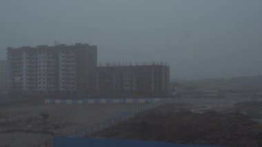 Asya şehrindeki inşaat alanındaki binaların manzarası