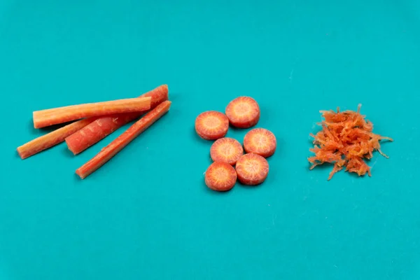 Zanahorias Dulces Sobre Fondo Azul —  Fotos de Stock