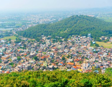 Ramtek köyünün, Nagpur 'un, Maharashtra' nın, Hindistan 'ın hava manzarası..