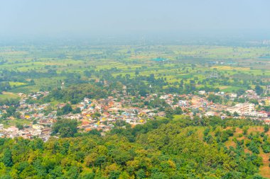 Ramtek köyünün, Nagpur 'un, Maharashtra' nın, Hindistan 'ın hava manzarası..