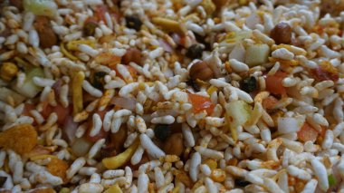 close up view of rice with vegetables, healthy food