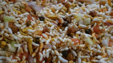 close up view of rice with vegetables, healthy food
