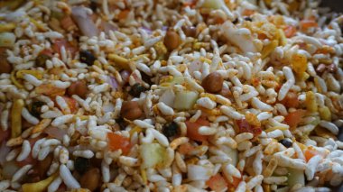 close up view of rice with vegetables, healthy food
