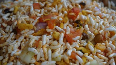 close up view of rice with vegetables, healthy food