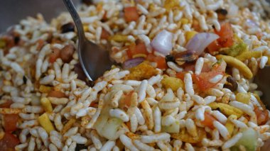close up view of rice with vegetables, healthy food