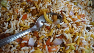 close up view of rice with vegetables, healthy food