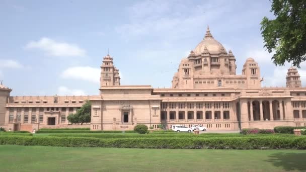 Umaid Bhawan Palace Hotel Jodhpur Rajasthan Índia — Vídeo de Stock