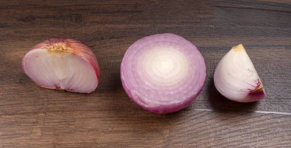Onions Wooden Background — Stock Photo, Image